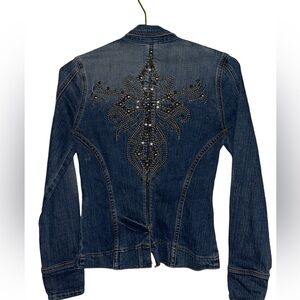 Women's Y2K Denim Jean Jacket Size Small P2P 15”